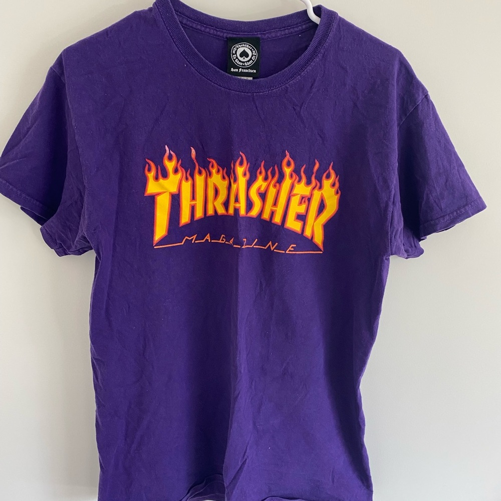 Gold and Purple Thrasher shirt